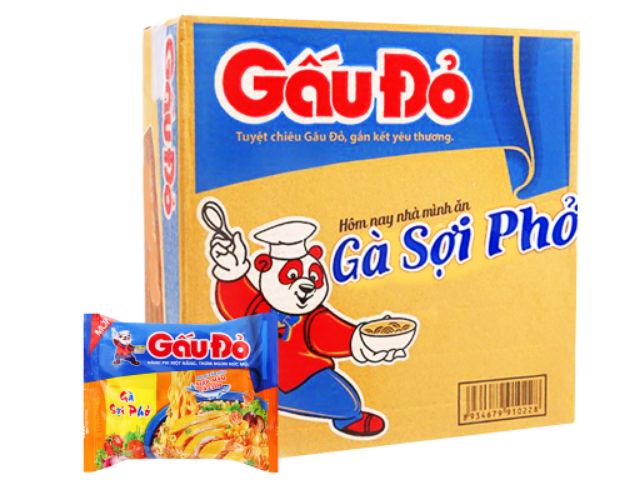 Thùng 30 gói mì ăn liền Gấu đỏ 63g - Đủ loại