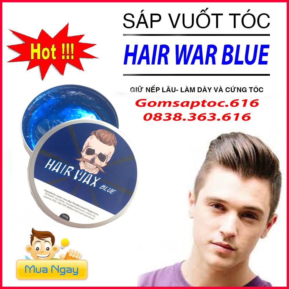 Sáp Vuốt Tóc SIÊU HOT HAIR WAR BLUE (CHẤT MÀU XANH)/100Gwax vuốt tóc/ keo vuốt tóc/ sap vuot toc