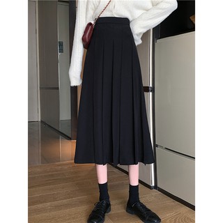 (ORDER-sẵn đen) Chân váy cạp cao xòe dài xếp ly style công sở điệu đà Hàn Quốc nhẹ nhàng (HÀNG_MỚI)