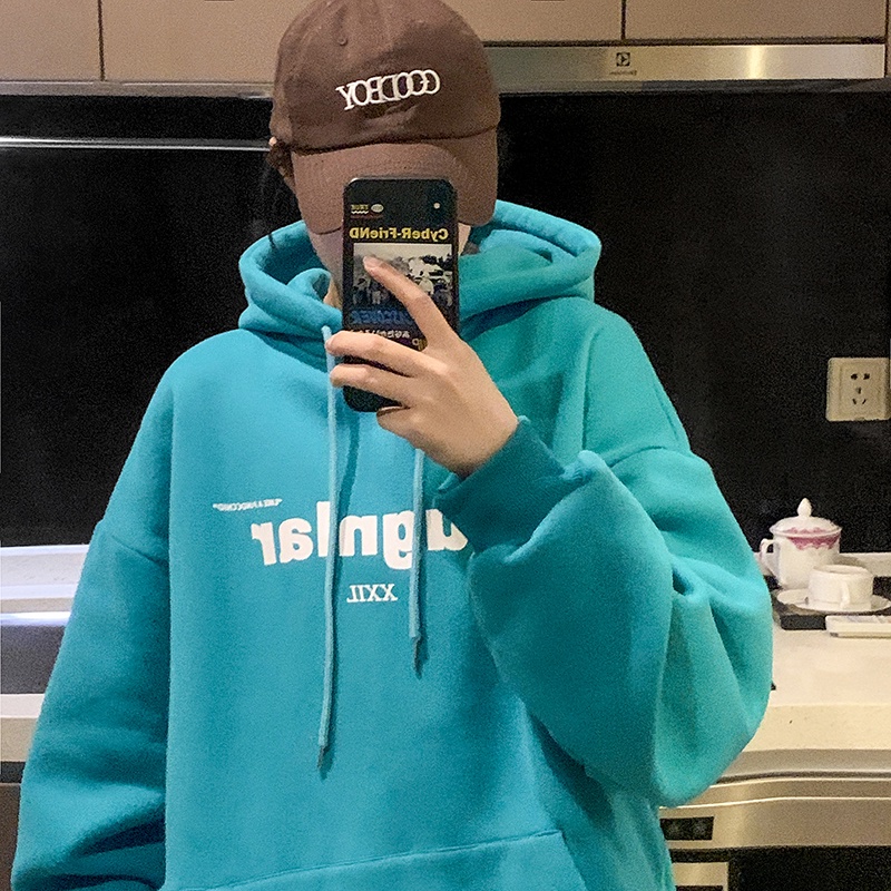 [ Mã 12FASHIONSALE1 giảm 10K đơn 50K ] Áo hoodie dáng rộng in họa tiết chữ phong cách đường phố cá tính cho các cặp đôi | BigBuy360 - bigbuy360.vn