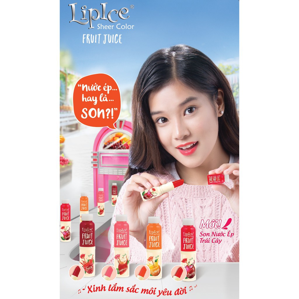 Son dưỡng chiết xuất trái cây Lipice Sheer Color Fruit Juice Strawberry 4g (Hồng Dâu Dịu Ngọt)