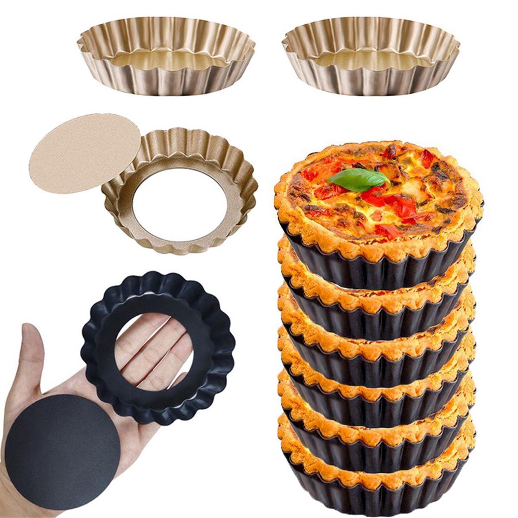 Dalton tart pan muffin dessert mini với khuôn quiche bằng thép carbon đáy có thể tháo rời