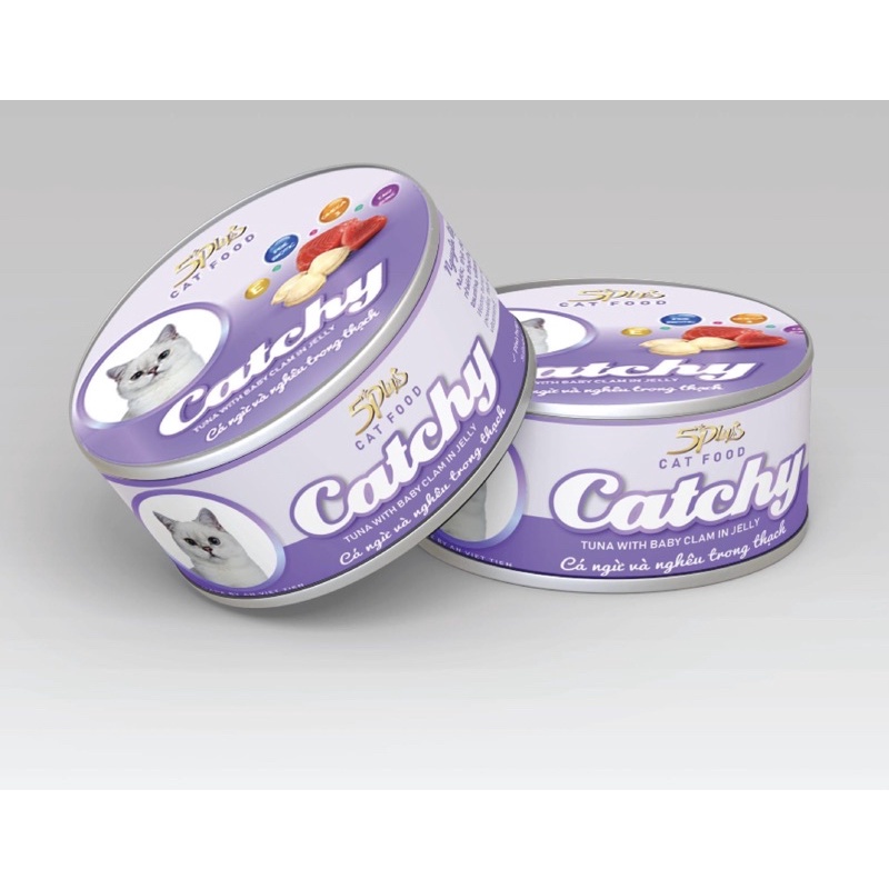 Pate 5Plus Catchy cho mèo dinh dưỡng đủ vị lon giá rẻ 170g - Bivido