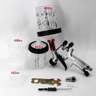 Súng phun sơn Mini súng phun không khí với cốc trộn sơn 165 / 400cc và bộ chuyển đổi vòi phun 1,2mm airbrush