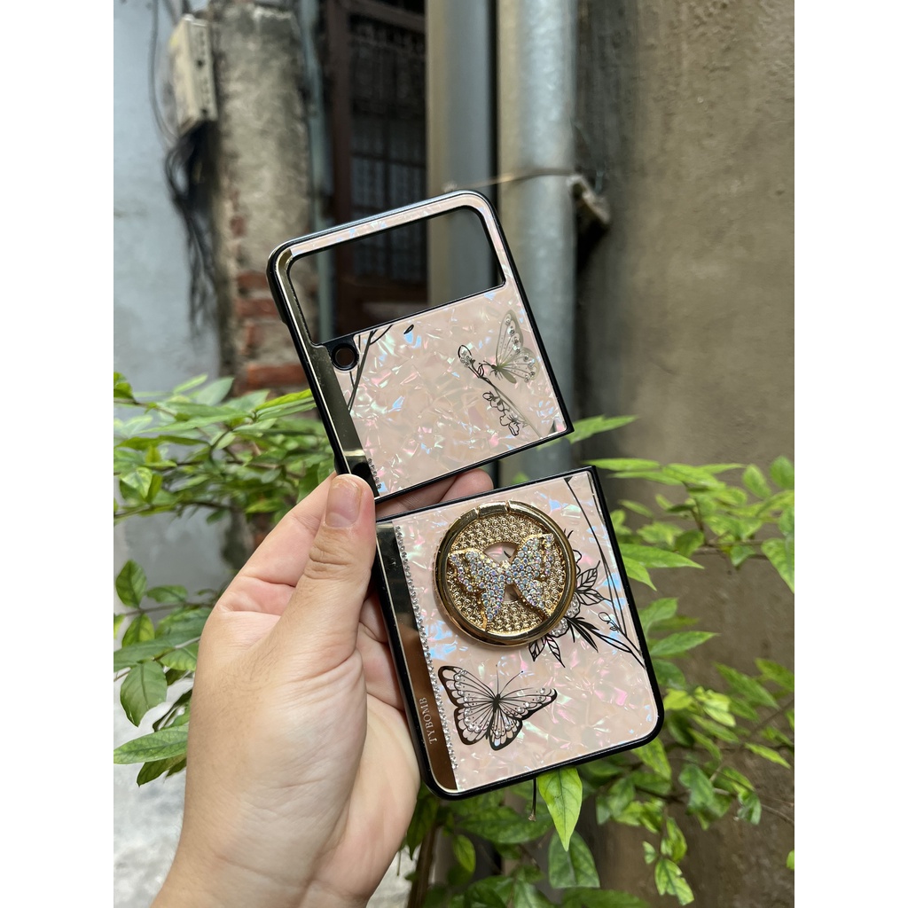 CHÍNH HÃNGỐp hãng TYBOMB BƯỚM ĐÁ KÈM IRING lưng gương kính SAMSUNG ZFOLD Z FOLD ZFLIP FLIP 4 3