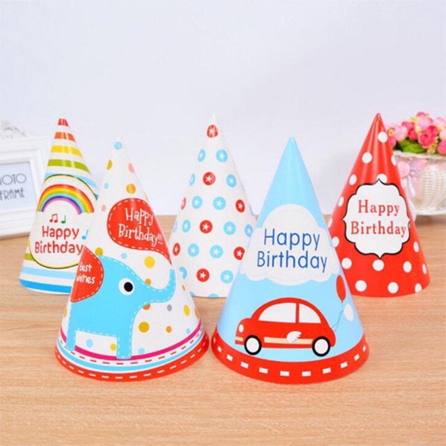 Set 5 mũ sinh nhật cho bé