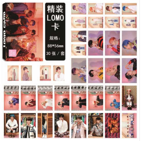 Lomo BTS nhóm nhiều mẫu 1 hộp 30 tấm