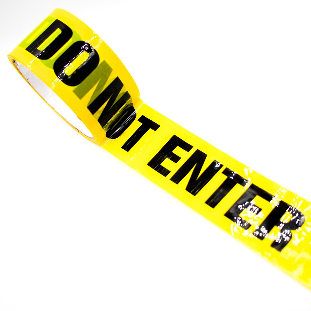 Băng keo tape vàng dán trang trí DO NOT ENTER CHỮ LỚN - Kích thước 25m - STICKER FACTORY