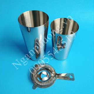 Combo dụng cụ chặn đá nhỏ và shaker 2 mảnh inox