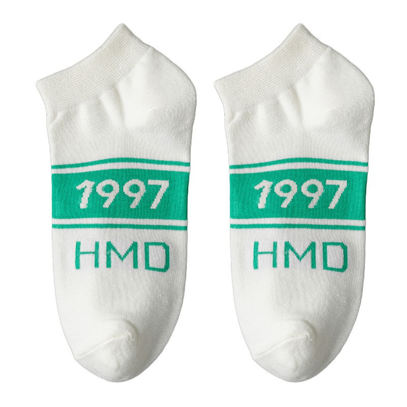 Vớ cotton mỏng WAFNHA D508 họa tiết in kỹ thuật số cho nữ