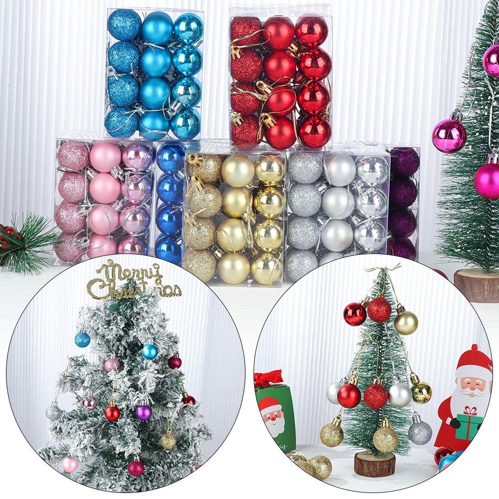 Set 24 Quả Châu Trang Trí Cây Thông Giáng Sinh Năm Mới