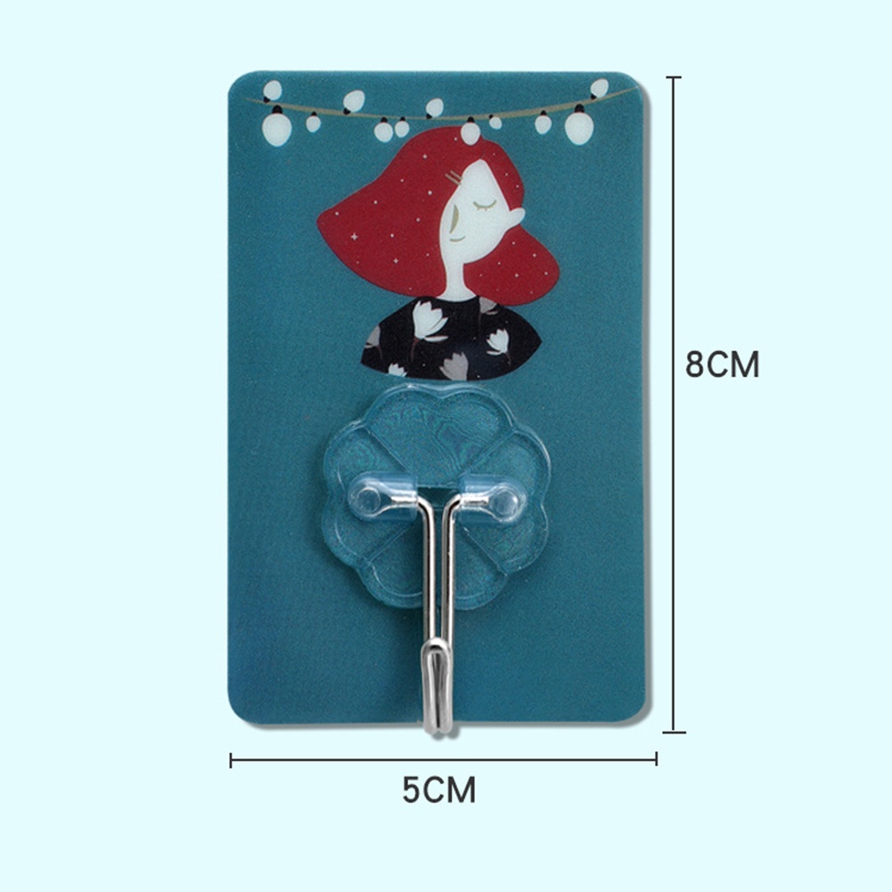 Set 2 Móc Treo Đồ Dán Tường Bằng Nhựa Tự Dính Họa Tiết Hoạt Hình Trang Trí Nhà Cửa