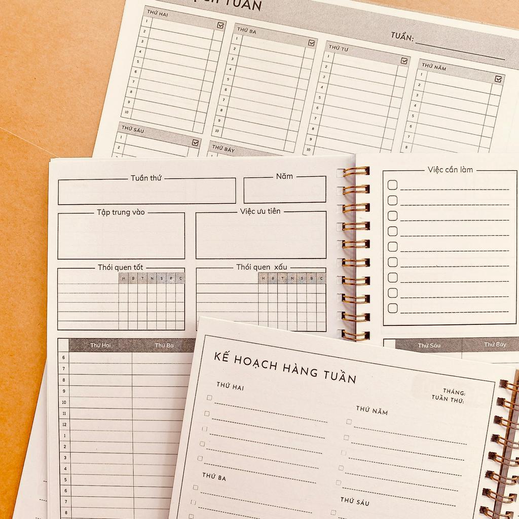 Sổ tay lò xo Kế hoạch hàng tuần - Weekly Planner - Vượt Qua Sự Trì Hoãn Và Bắt Đầu Làm Những Việc Thực Sự Quan Trọng