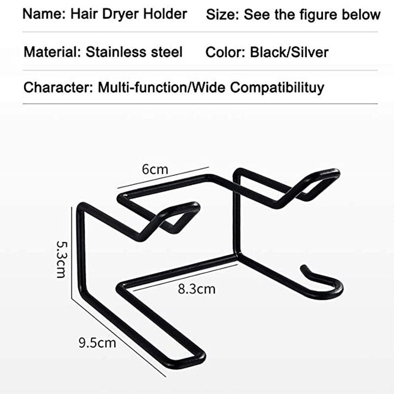 Giá Đỡ Máy Sấy Tóc 2 Trong 1 Bằng Thép Không Gỉ Tiện Dụng Cho Nhà Tắm