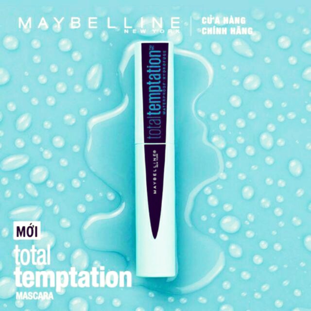 [Hàng USA] Mascara Maybelline Total Temptation Waterproof chống nước làm dày và dài mi (90ml)