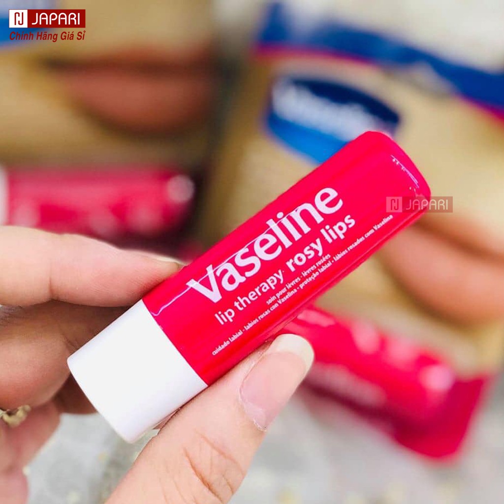 Son Dưỡng Môi Vaseline Dạng Thỏi HỒNG CHÍNH HÃNG Không Màu Dưỡng Ẩm Lót Trang Điểm Thơm Nhẹ Chăm Sóc Da Môi JAPARI