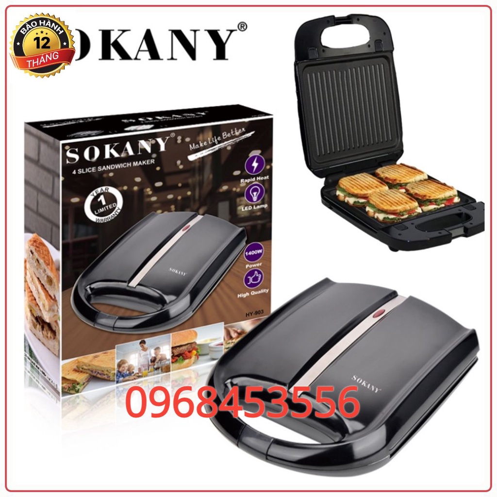 , Ép Bánh Sandwich, Rán Trứng, Làm Đồ Ăn Sáng, Nướng Thịt 2 Mặt