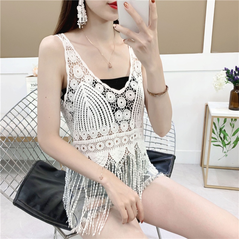 Áo Kiểu Nữ Cộc Tay Cổ Chữ V Phối Ren Hoa Thời Trang