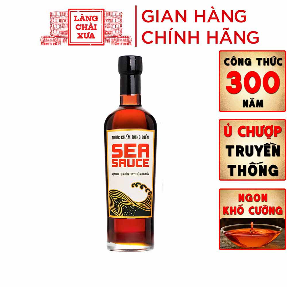 Nước chấm Rong Biển Làng Chài Xưa Sea Sauce chai thủy tinh 500ml/chai Làng Chài Xưa - Chay mặn đều dùng được