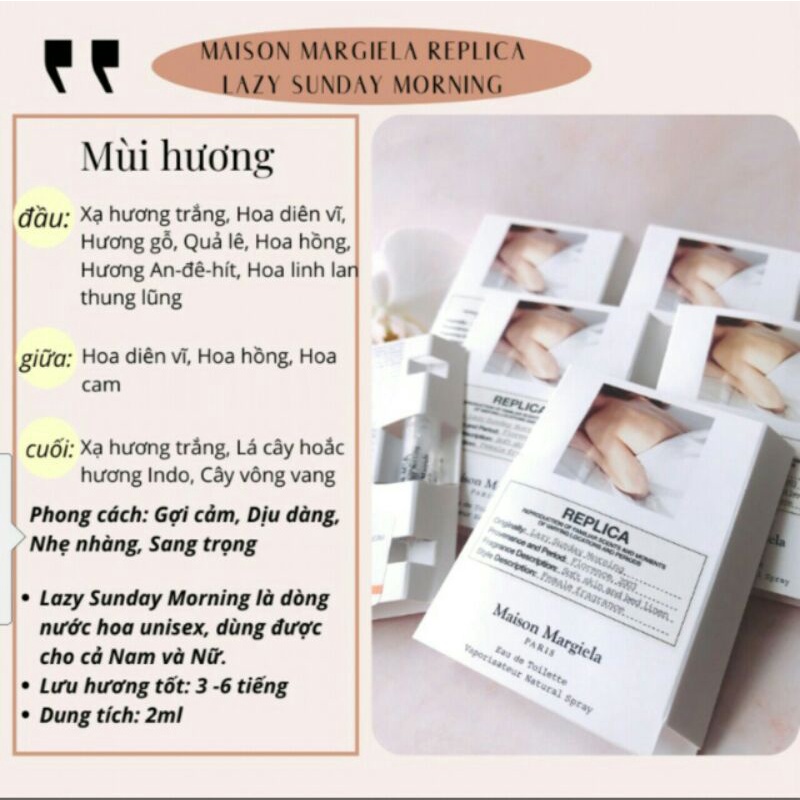 Vial nước hoa REPLICA Lazy Sunday Morning 1.2ml