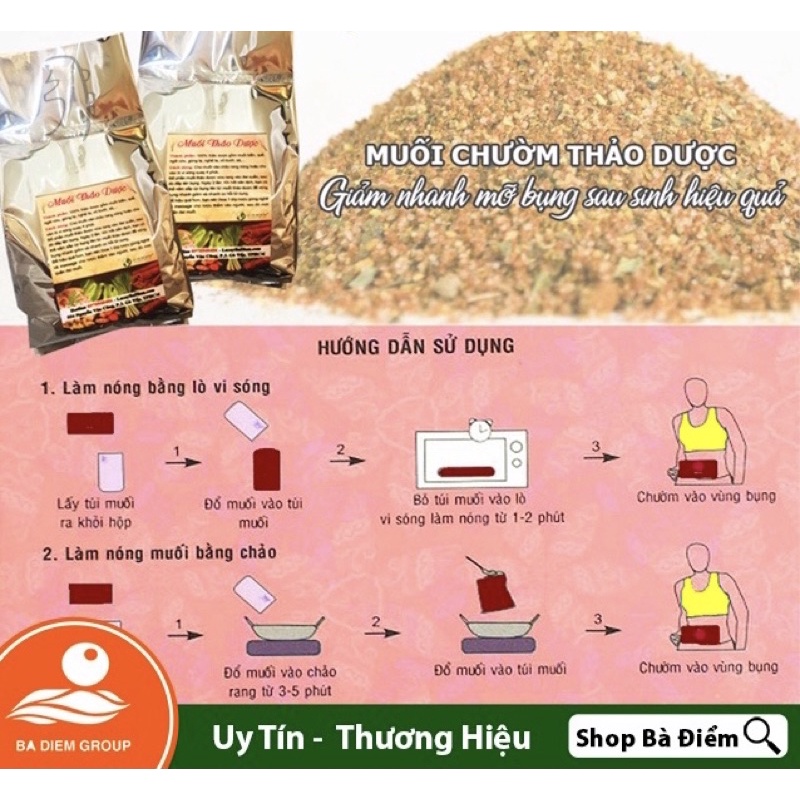 Muối Chườm Bụng Sau Sinh | Túi Chườm Bụng Thảo Dược, Giúp Giảm Eo, Gọn Dáng - Muối Chườm Lưng  - Shop Bà Điểm