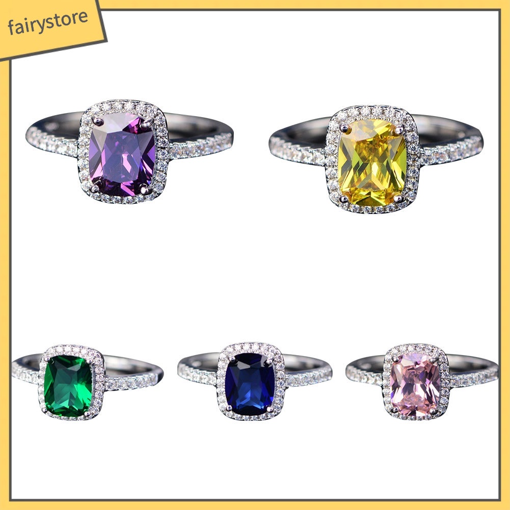 Nhẫn đính đá nhiều màu sang trọng cho nữ