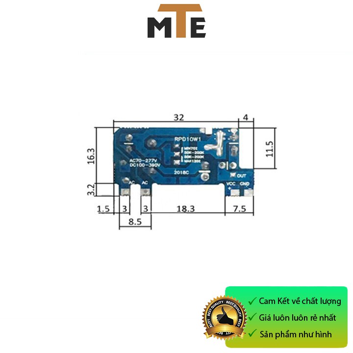 Mạch nguồn siêu mini 220V - 24V 0.5A 1 hàng chân - Module nguồn hạ áp cực nhỏ gọn thích hợp cho các dự án IOT | BigBuy360 - bigbuy360.vn