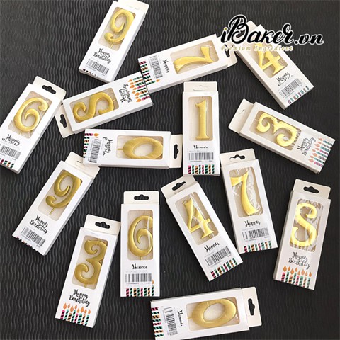 Nến số nhũ vàng