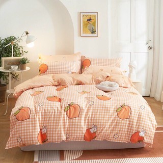 Set cotton poly 4 món đào cam