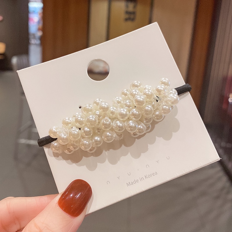 Dây buộc tóc đính ngọc trai giả phong cách Hàn Quốc