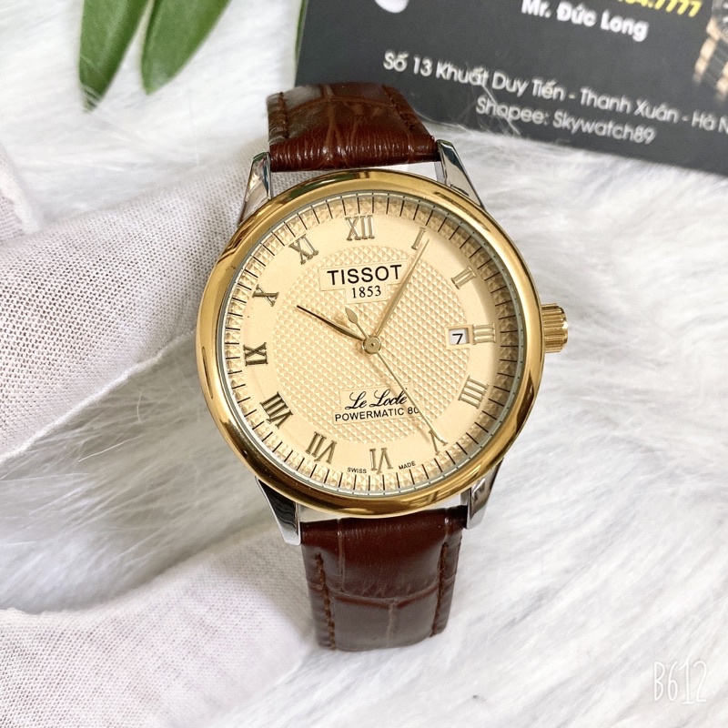 Đồng hồ nam tiss0t dây da nâu máy cơ tự động lộ cơ sau chạy rất bền,Bán rất chạy năm nay