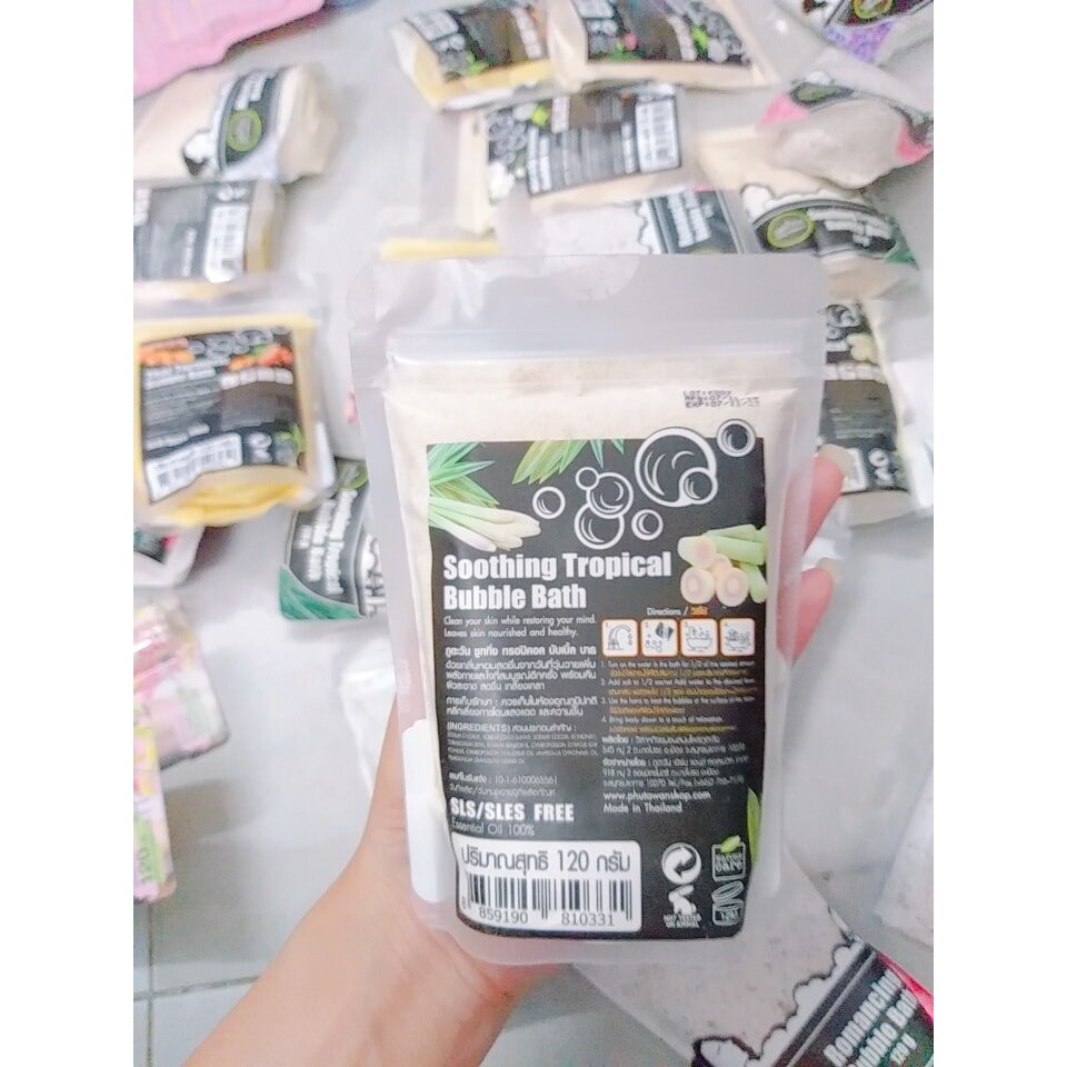 Bột Tắm Tạo Bọt Calming Bubble Bath Phutawan 120g