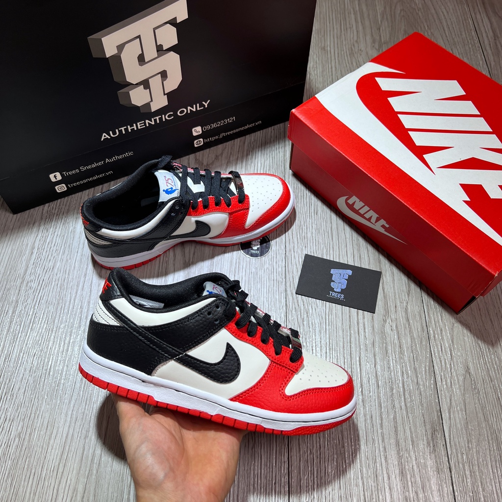 [CHÍNH HÃNG] Giày thể thao NIKE NBA x DUNK LOW EMB GS 75th Anniversary Chicago