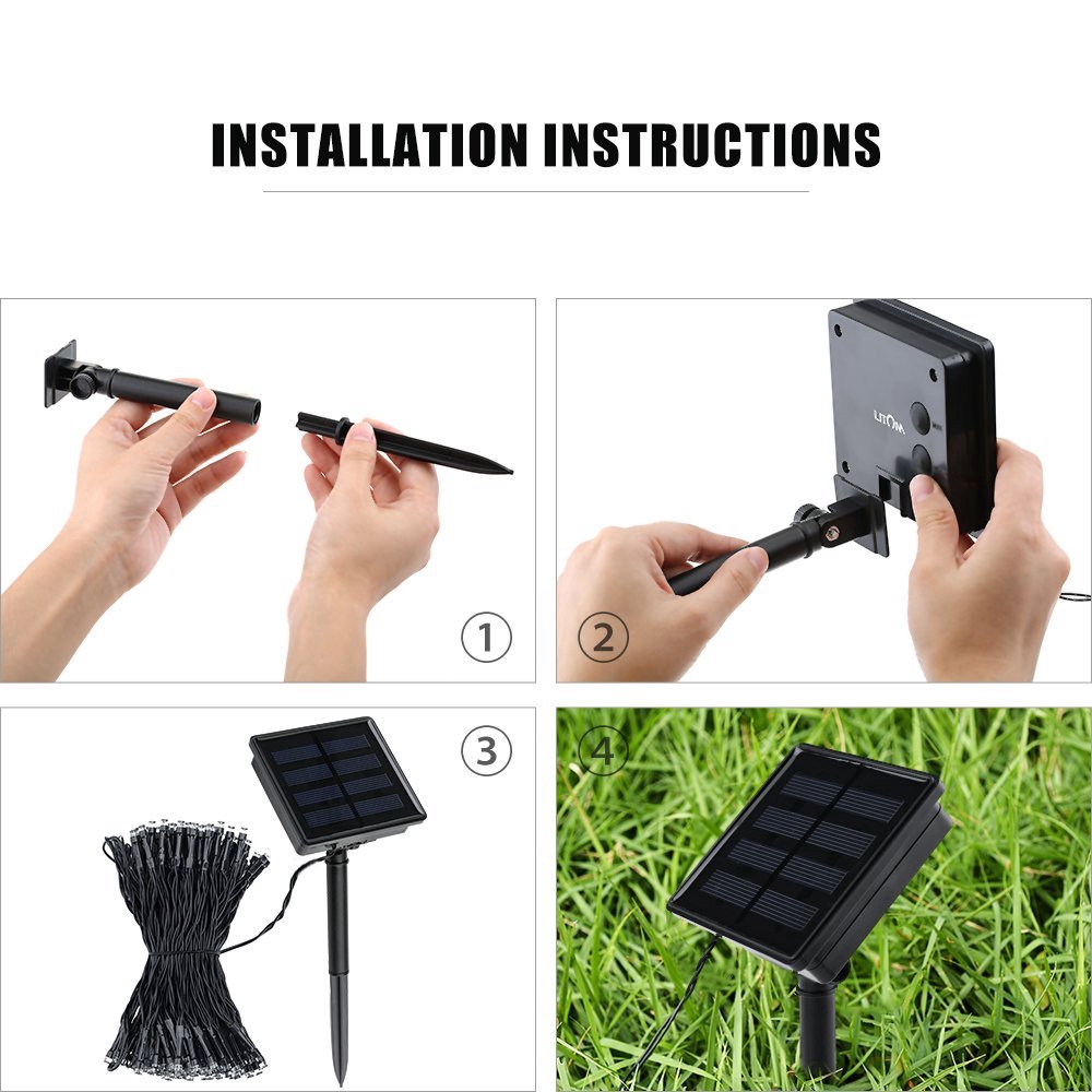 Dây đèn LED OSIDEN sử dụng năng lượng mặt trời chống thấm nước độ dài tùy chọn dùng trang trí lễ hội