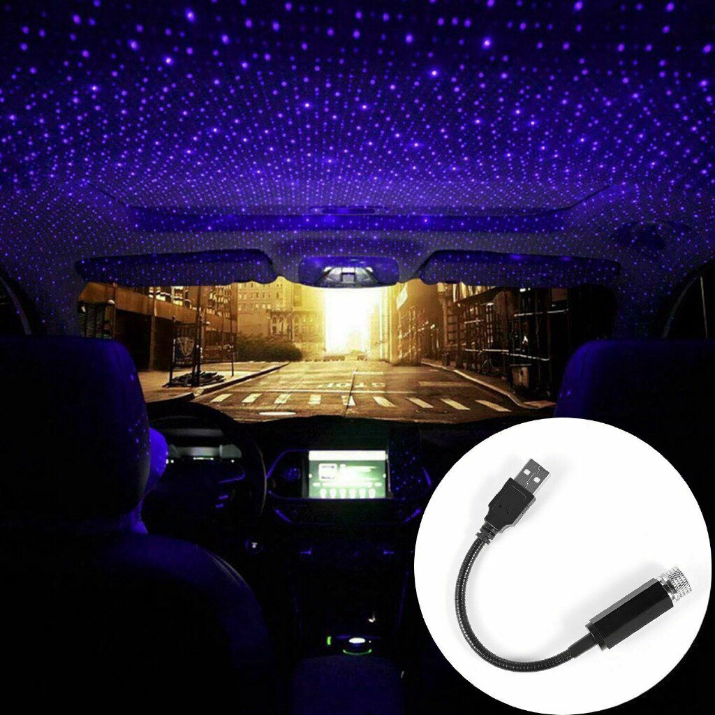Đèn LED USB chiếu hình bầu trời sao cực đẹp thích hợp trang trí bên trong xe hơi