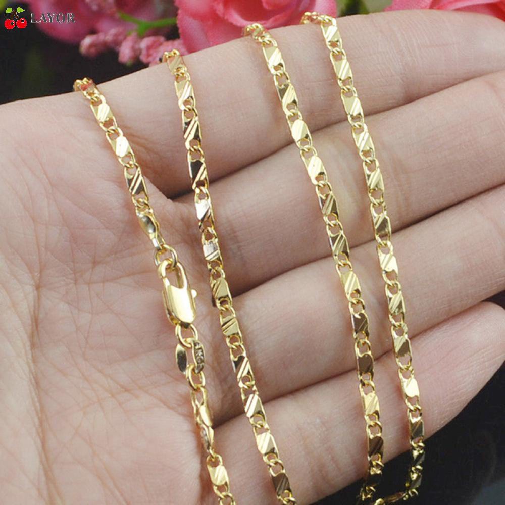 Vòng cổ Thiết Kế Mới Mạ Vàng 18K|Nhẫn Thời Trang Cho Nam Và Nữ Kích Thước 16-30 Inch