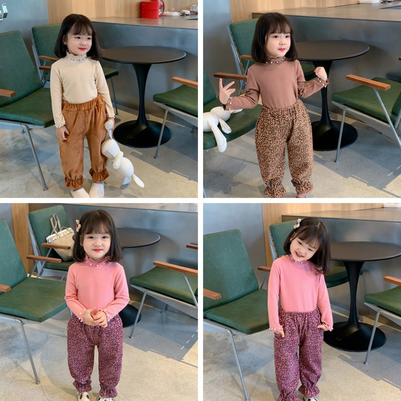 Áo thun tay dài cổ lọ cho bé gái 1-5 tuổi