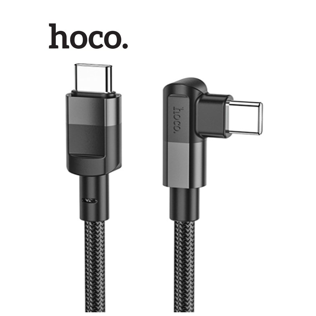 Cáp sạc điện thoại HOCO U108 kiểu L bện Nylon chống gãy, sạc nhanh 100W Type C to Type C