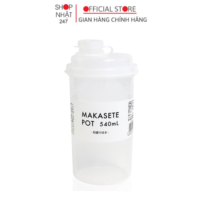 Bình đựng nước bằng nhựa PP cao cấp Nakaya 540mL Hàng nội địa Nhật