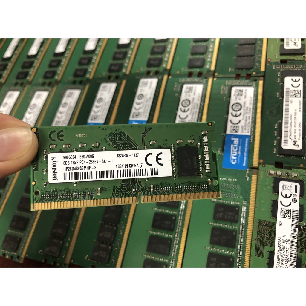 Ram Kingston 8GB DDR4 Bus 2400MHz Sodimm 1.2V PC4-19200 Dùng Cho Laptop MacBook Máy Tính Xách Tay BH 36 Tháng 1 Đổi 1