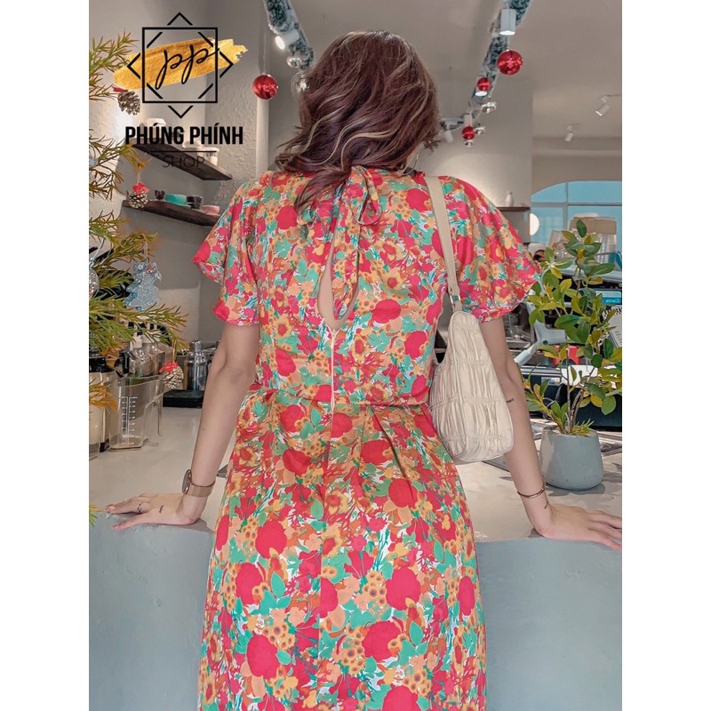 Đầm Hoa Nữ Cổ Tròn Hở Lưng | BigBuy360 - bigbuy360.vn