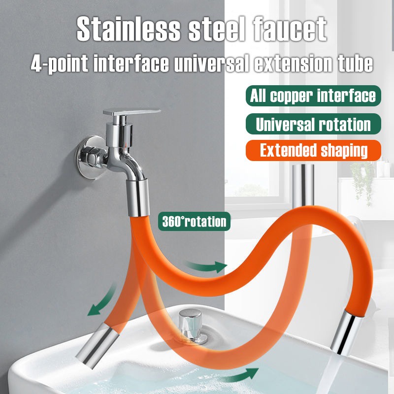 1Pcs Bathroom 360° Free Rotatable Bending Faucet Extension Extender