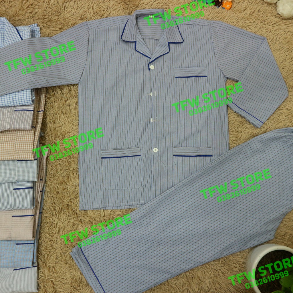 Bộ mặc nhà  cho nam trung niên, pijama cho ông, cho bố,người lớn tuổi