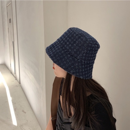 Nón bucket denim cao cấp hạo tiết chấm bi, nón vành tròn siêu nhẹ dùng cho 4 mùa hot trend 2021