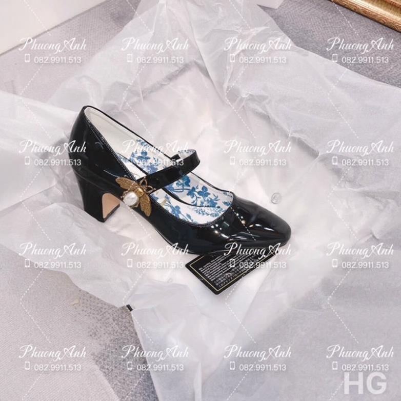 Giầy Dior Đen Bóng Quai Ong Full Size 35-39