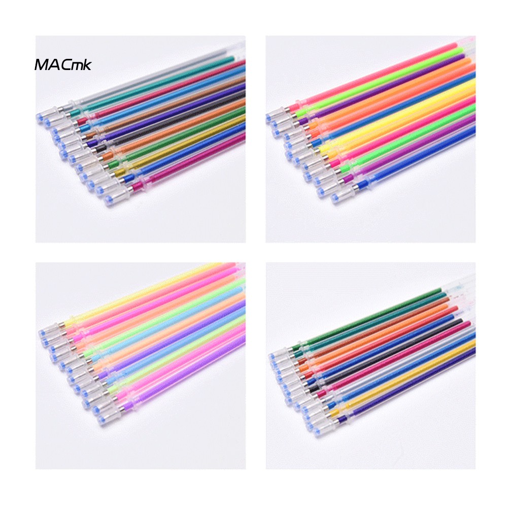 Set 12/24/36/48/100 ruột bút gel thay thế 1mm nhiều màu sắc