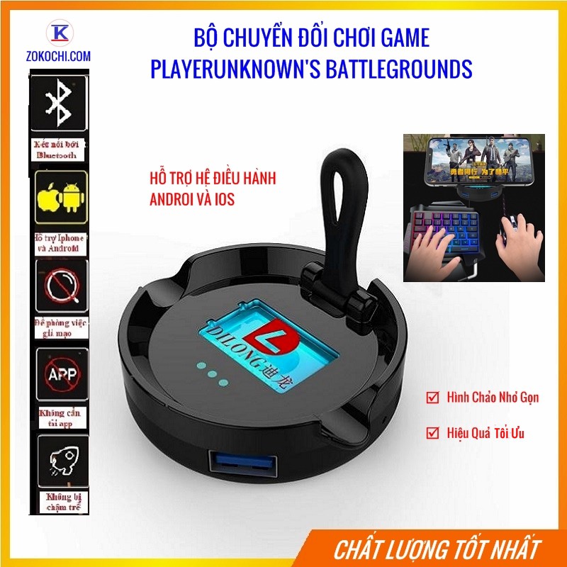 Bộ Chuyển Đổi Chơi Game Pubg Cực Đỉnh Trên Điện Thoại Hình Chảo DILONG Thông Qua Kết Nối Bluetooth 4.0