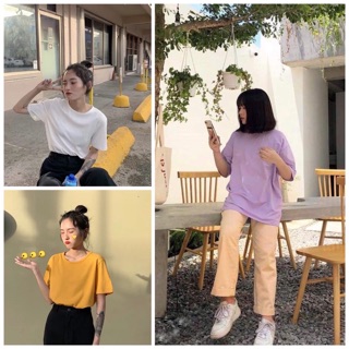 Áo Thun Trơn - 21 Màu - Unisex 🌸[ FREESIZE 75KG ]