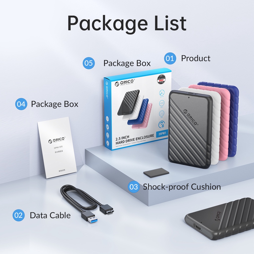 Hộp Đựng Ổ Cứng Chuyển Đổi HDD Sata Sang USB 3.0 5Gbps 4TB SSD HHD 2.5 inch  ORICO