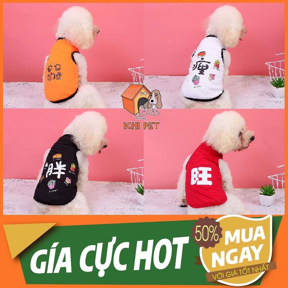 Áo Cho Chó Mèo Ba Lỗ Hoạt Hình - Quần Áo Cho Chó Poodle thoáng mát siêu kute